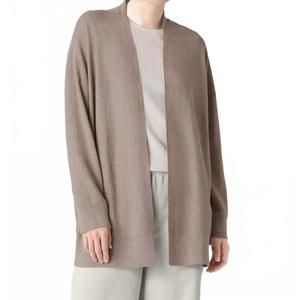NEW EILEEN FISHER organic linen cotton long cardigan in cocoa